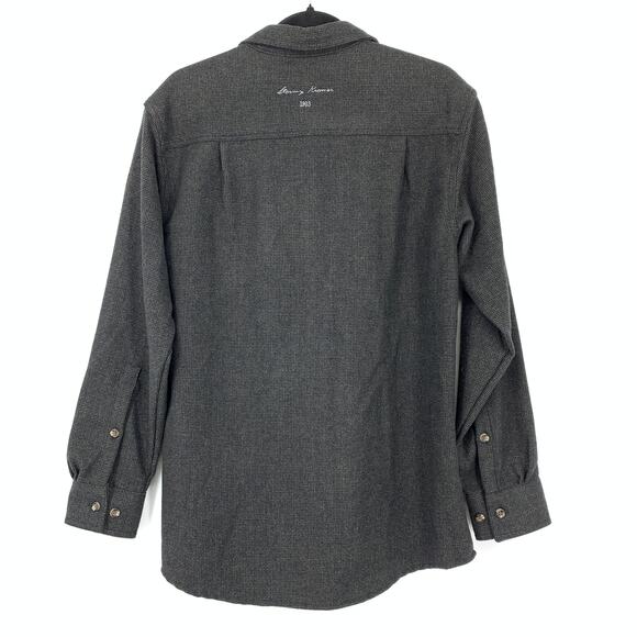 Stormy Kromer Button Front Long Sleeve Shirt Mens Sz Medium Dark Gray Wool Blend - Picture 2 of 6